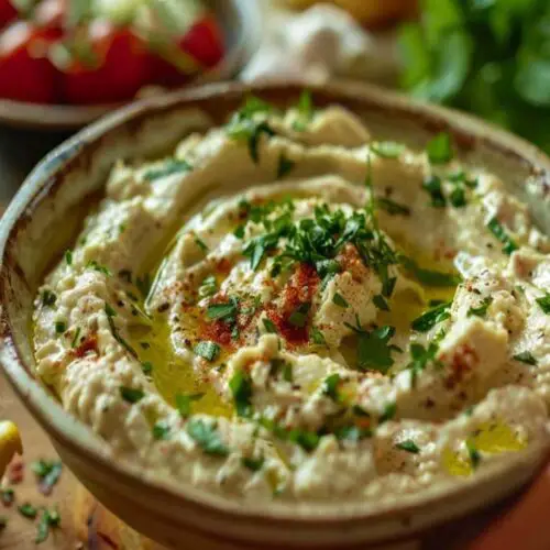 Baba ganoush recipe for this rich bowl of vegan eggplant dip with smoked paprika and organic herbs.