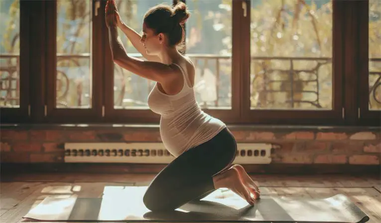 A woman doing yoga and strength training exercises on a mat.